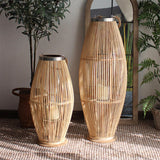 Maxbell Bamboo Hand Woven Lantern Candle Holder Wind Lamp for Wedding Indoor Decor