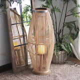 Maxbell Bamboo Hand Woven Lantern Candle Holder Wind Lamp for Wedding Indoor Decor