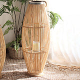 Maxbell Bamboo Hand Woven Lantern Candle Holder Wind Lamp for Wedding Indoor Decor