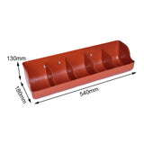 Maxbell Piglet Fodder Trough Poultry Farming Feeder Animal Husbandry Accessories 5 Slot Red
