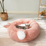 Maxbell Plush Cats Warm House Nonslip Bottom Pet Blanket Bed for Puppy Indoor Cats Light Orange 70cm