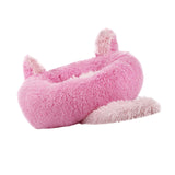 Maxbell Plush Cats Warm House Nonslip Bottom Pet Blanket Bed for Puppy Indoor Cats Pink 70cm