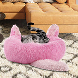 Maxbell Plush Cats Warm House Nonslip Bottom Pet Blanket Bed for Puppy Indoor Cats Pink 70cm