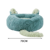 Maxbell Plush Cats Warm House Nonslip Bottom Pet Blanket Bed for Puppy Indoor Cats Green 70cm