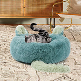 Maxbell Plush Cats Warm House Nonslip Bottom Pet Blanket Bed for Puppy Indoor Cats Green 70cm