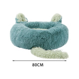 Maxbell Plush Cats Warm House Nonslip Bottom Pet Blanket Bed for Puppy Indoor Cats Green 80cm