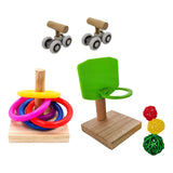 Maxbell Parrot Toys Set of 3 Types Chew Mini Training for Budgies Lovebird Conures