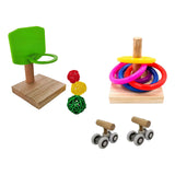 Maxbell Parrot Toys Set of 3 Types Chew Mini Training for Budgies Lovebird Conures