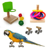 Maxbell Parrot Toys Set of 3 Types Chew Mini Training for Budgies Lovebird Conures