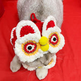 Maxbell Pet Scarf Knitted Clothes Accessories Spring Festival Lion Shape for Kitty S