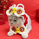 Maxbell Pet Scarf Knitted Clothes Accessories Spring Festival Lion Shape for Kitty S