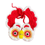 Maxbell Pet Scarf Knitted Clothes Accessories Spring Festival Lion Shape for Kitty S