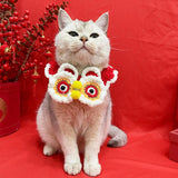 Maxbell Pet Scarf Knitted Clothes Accessories Spring Festival Lion Shape for Kitty S