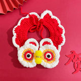 Maxbell Pet Scarf Knitted Clothes Accessories Spring Festival Lion Shape for Kitty S