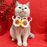 Maxbell Pet Scarf Knitted Clothes Accessories Spring Festival Lion Shape for Kitty M