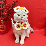 Maxbell Pet Scarf Knitted Clothes Accessories Spring Festival Lion Shape for Kitty M