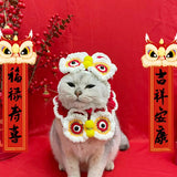 Maxbell Pet Scarf Knitted Clothes Accessories Spring Festival Lion Shape for Kitty M