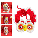 Maxbell Pet Scarf Knitted Clothes Accessories Spring Festival Lion Shape for Kitty M