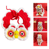 Maxbell Pet Scarf Knitted Clothes Accessories Spring Festival Lion Shape for Kitty M