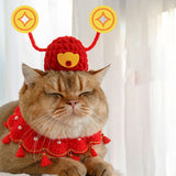 Maxbell Pet Costume Hat Clothing Cat Dog Headwear for Small Dogs New Year Photograph