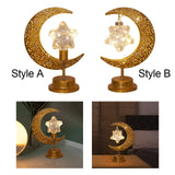 Maxbell LED Half Moon Night Light Portable Ramadan Desk Lamp for Nursery Decoration Style A