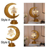 Maxbell LED Half Moon Night Light Portable Ramadan Desk Lamp for Nursery Decoration Style A