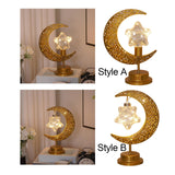 Maxbell LED Half Moon Night Light Portable Ramadan Desk Lamp for Nursery Decoration Style A