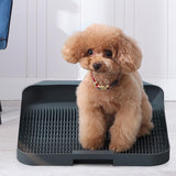 Maxbell Pet Training Toilet Tray 3.2cm High Sides Fence Bedpan Dog Toilet for Indoor Gray