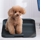Maxbell Pet Training Toilet Tray 3.2cm High Sides Fence Bedpan Dog Toilet for Indoor Gray