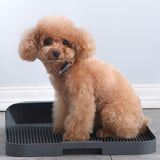 Maxbell Pet Training Toilet Tray 3.2cm High Sides Fence Bedpan Dog Toilet for Indoor Gray