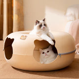 Maxbell Felt Cat Tunnel Cave Bed Detachable Cat Training Toy for Indoor Kittens L