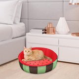 Maxbell Lovely Watermelon Pattern Round Cooling Cat Dog Bed Pet Cushion Mesh Fabric Size M