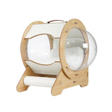 Maxbell Portable Spaceship Shaped Cat Bed with scratch post Removable Cushion