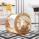 Maxbell Portable Spaceship Shaped Cat Bed with scratch post Removable Cushion