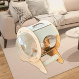 Maxbell Portable Spaceship Shaped Cat Bed with scratch post Removable Cushion