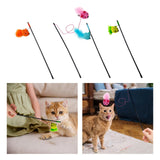 Maxbell Cat Teaser Wand Toy Playing Dog Training Puppy Interactive Cat Feather Toys Orange