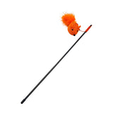 Maxbell Cat Teaser Wand Toy Playing Dog Training Puppy Interactive Cat Feather Toys Orange