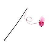 Maxbell Cat Teaser Wand Toy Playing Dog Training Puppy Interactive Cat Feather Toys Pink