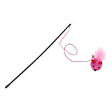 Maxbell Cat Teaser Wand Toy Playing Dog Training Puppy Interactive Cat Feather Toys Pink