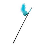 Maxbell Cat Teaser Wand Toy Playing Dog Training Puppy Interactive Cat Feather Toys Blue