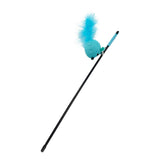 Maxbell Cat Teaser Wand Toy Playing Dog Training Puppy Interactive Cat Feather Toys Blue