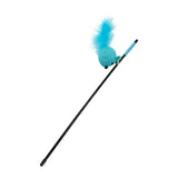 Maxbell Cat Teaser Wand Toy Playing Dog Training Puppy Interactive Cat Feather Toys Blue