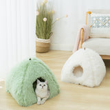 Maxbell Cat Nest Dog Kennel with Removable Cushion Tent House for Kitty Kitten White
