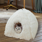 Maxbell Cat Nest Dog Kennel with Removable Cushion Tent House for Kitty Kitten White