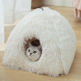 Maxbell Cat Nest Dog Kennel with Removable Cushion Tent House for Kitty Kitten White