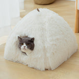 Maxbell Cat Nest Dog Kennel with Removable Cushion Tent House for Kitty Kitten White
