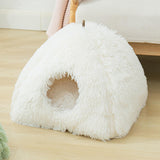 Maxbell Cat Nest Dog Kennel with Removable Cushion Tent House for Kitty Kitten White