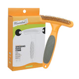 Maxbell Pet Grooming Brush Tangles Removing Undercoat Rake for Pet Supplies Kitten Orange