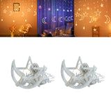 Maxbell Moon Star String Lights Hanging Lights Curtain Lights for Home Colorful