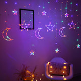 Maxbell Moon Star String Lights Hanging Lights Curtain Lights for Home Colorful